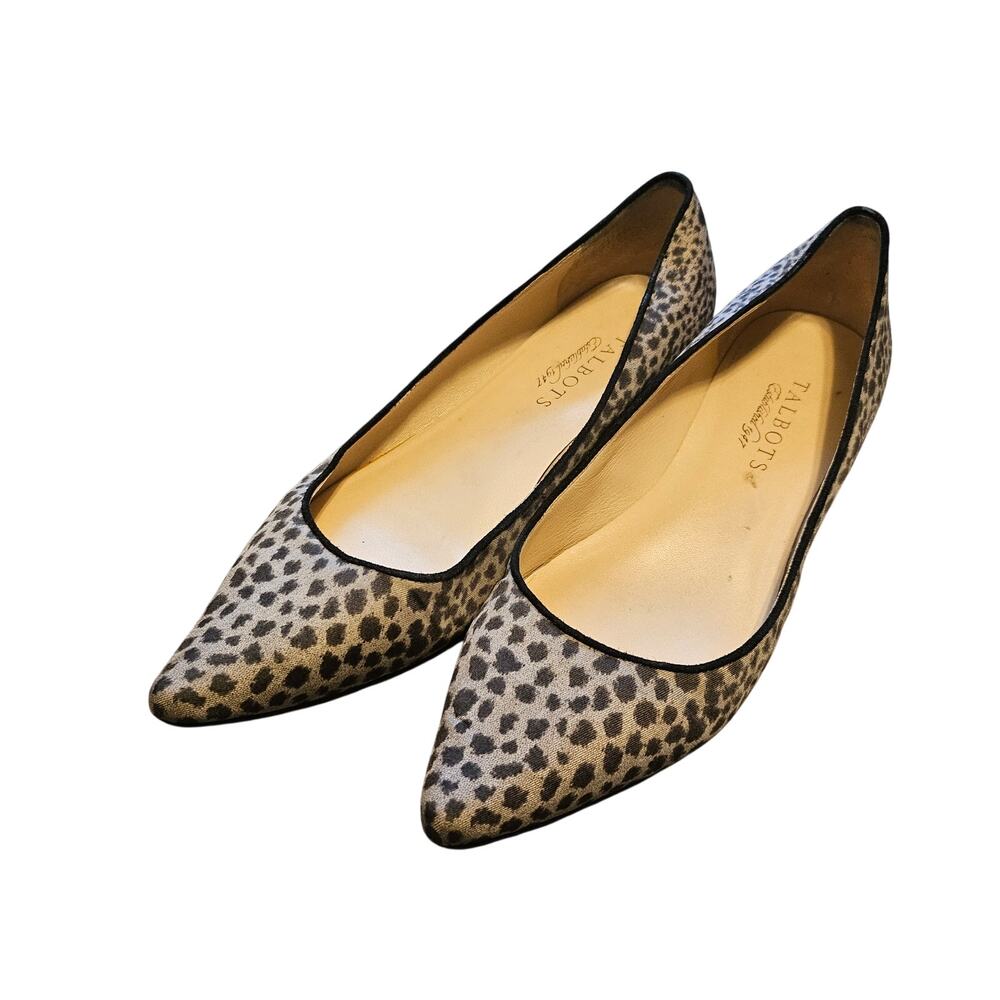 Talbots Leopard Print Gray and Black Pointed Toe Shoes 7M